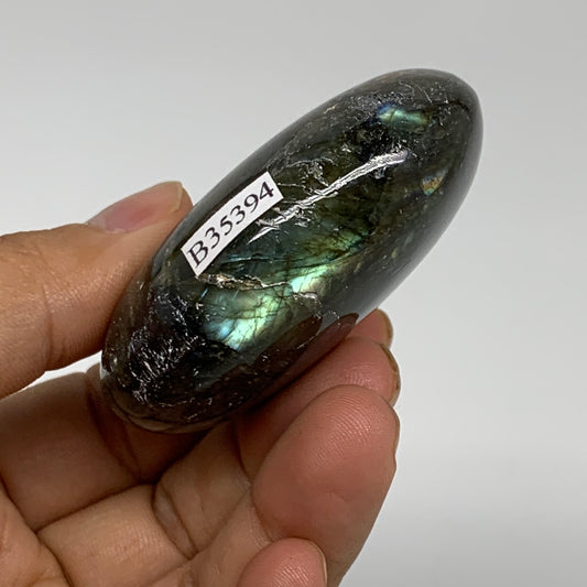 100g, 2.4"x1.8"x1", Labradorite Palm-stone Tumbled Reiki, B35394