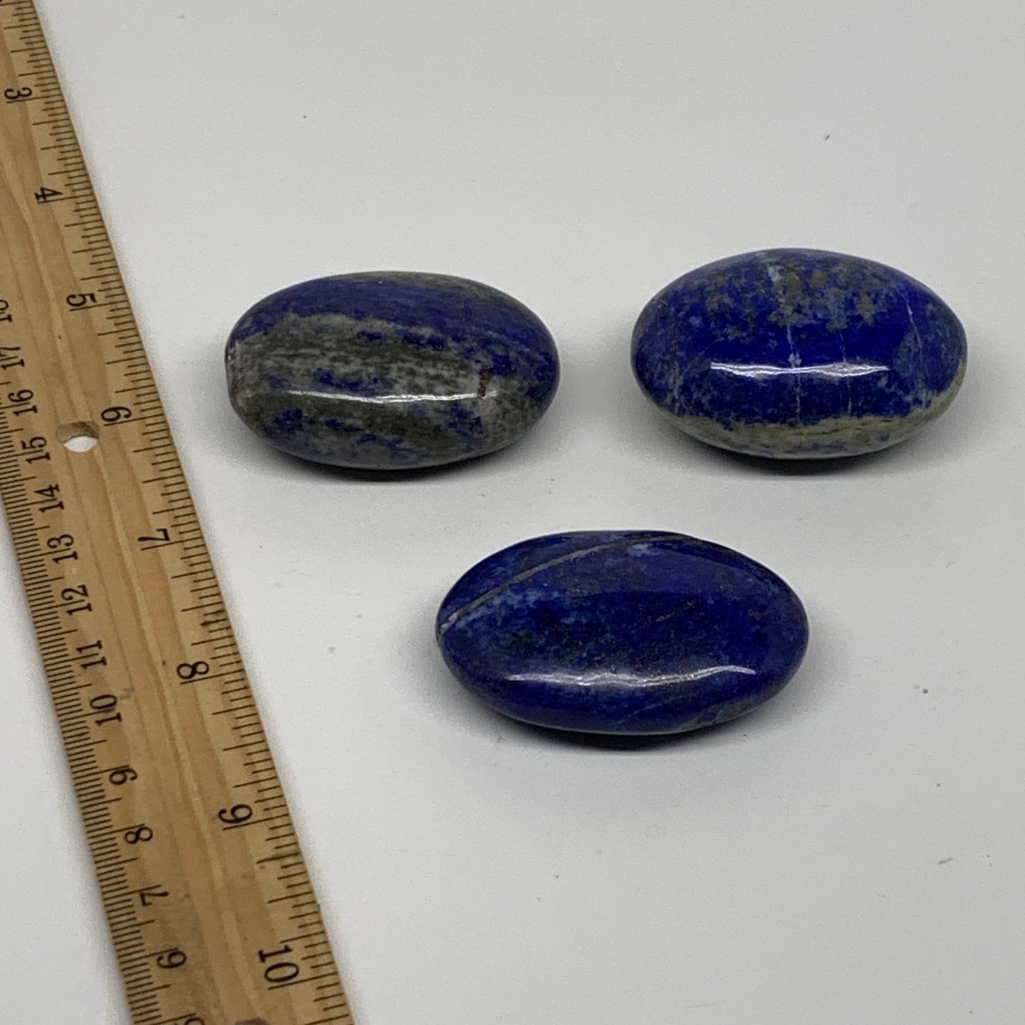 169.9g, 1.9"-2", 3pcs, Natural Lapis Lazuli Palm Stone @Afghanistan,B36757