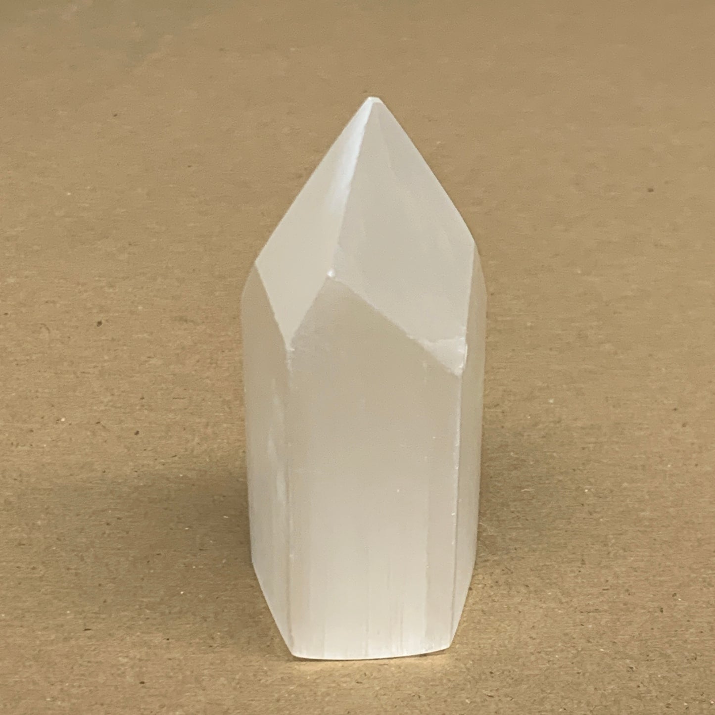 179.9g, 3.6"x1.6"x1.5", Selenite (Satin Spar) Crystal Tower Point, B36002