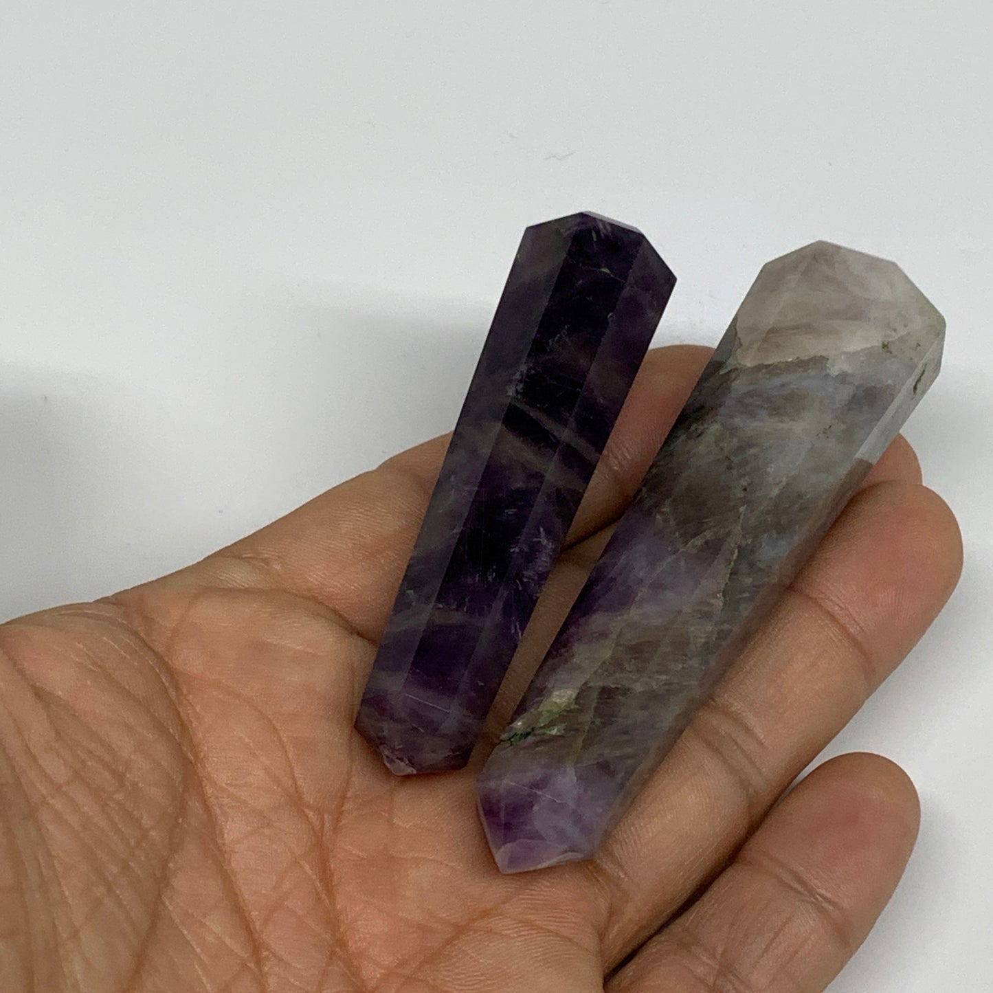 76.2g, 2.6"- 3.2", 2pcs, Natural Amethyst Tower Point Obelisk @Brazil, B31274