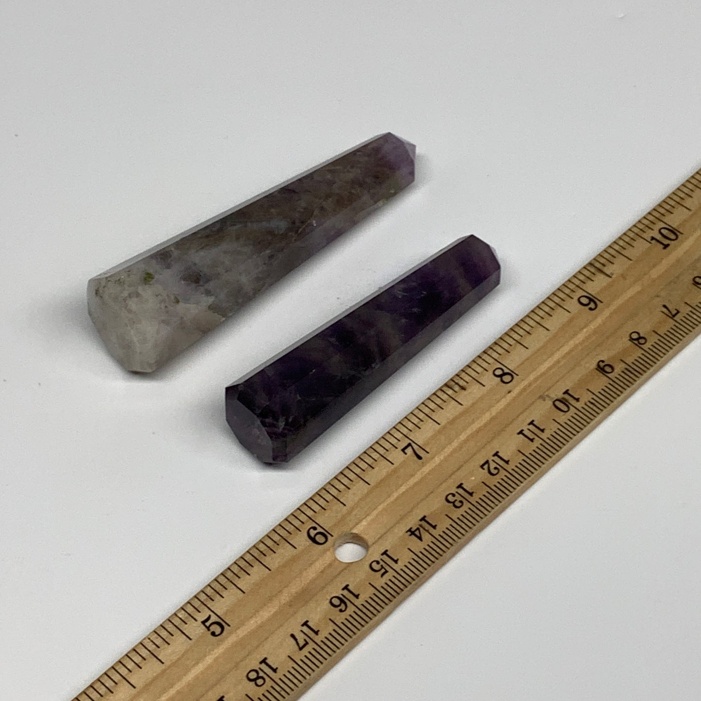 76.2g, 2.6"- 3.2", 2pcs, Natural Amethyst Tower Point Obelisk @Brazil, B31274