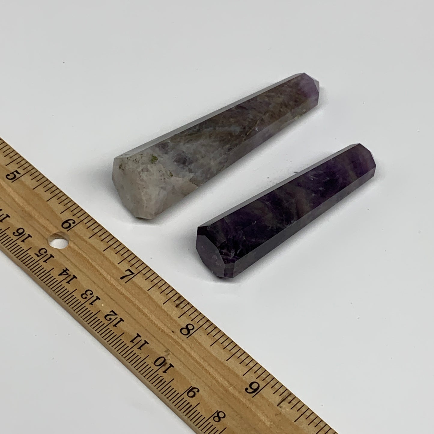 76.2g, 2.6"- 3.2", 2pcs, Natural Amethyst Tower Point Obelisk @Brazil, B31274