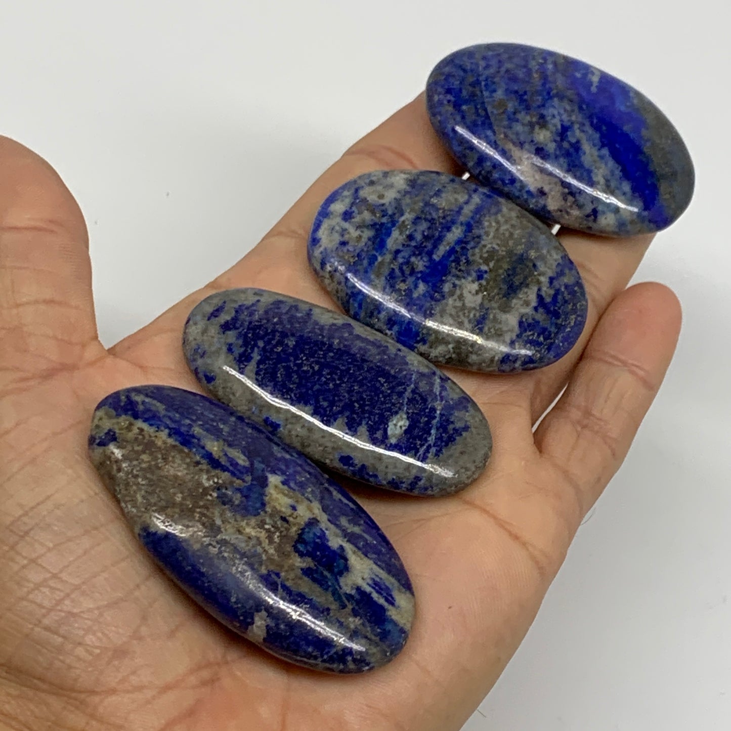 163.2g, 2"-2.4", 4pcs, Natural Lapis Lazuli Palm Stone @Afghanistan,B36761