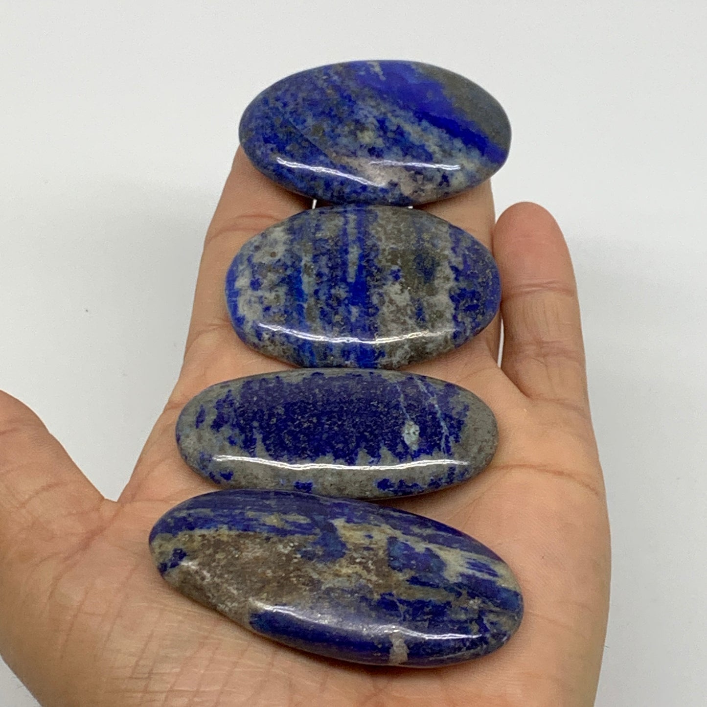 163.2g, 2"-2.4", 4pcs, Natural Lapis Lazuli Palm Stone @Afghanistan,B36761