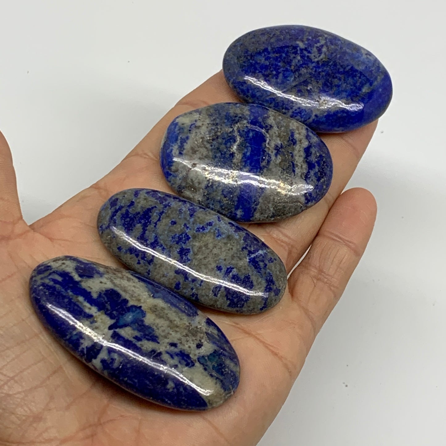 163.2g, 2"-2.4", 4pcs, Natural Lapis Lazuli Palm Stone @Afghanistan,B36761