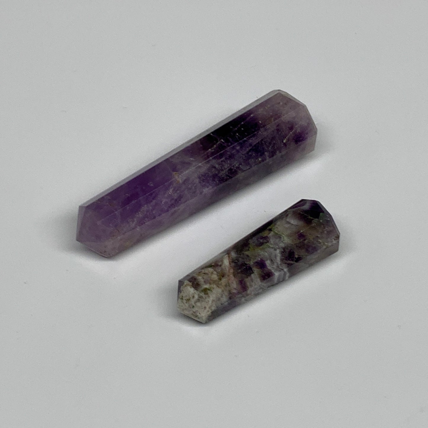 68.5g, 1.9"- 3", 2pcs, Natural Amethyst Tower Point Obelisk @Brazil, B31275
