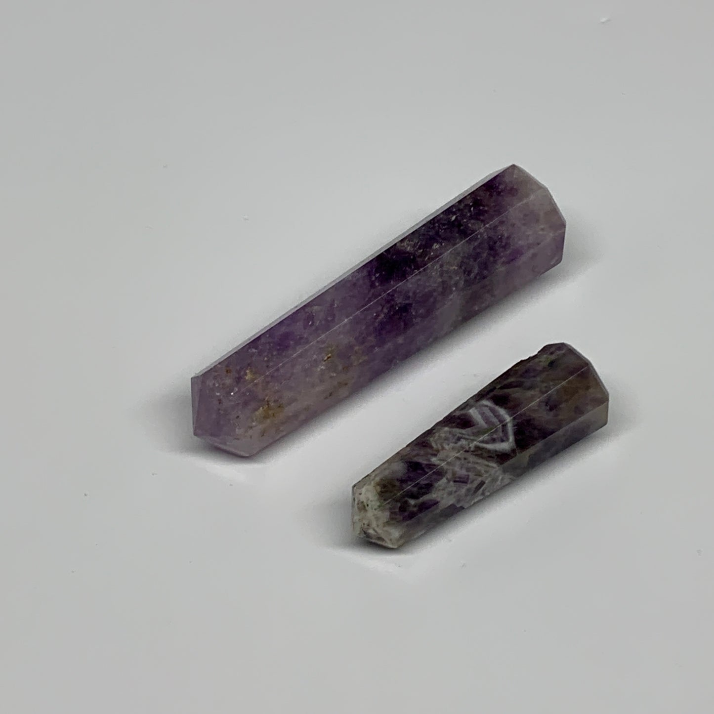 68.5g, 1.9"- 3", 2pcs, Natural Amethyst Tower Point Obelisk @Brazil, B31275