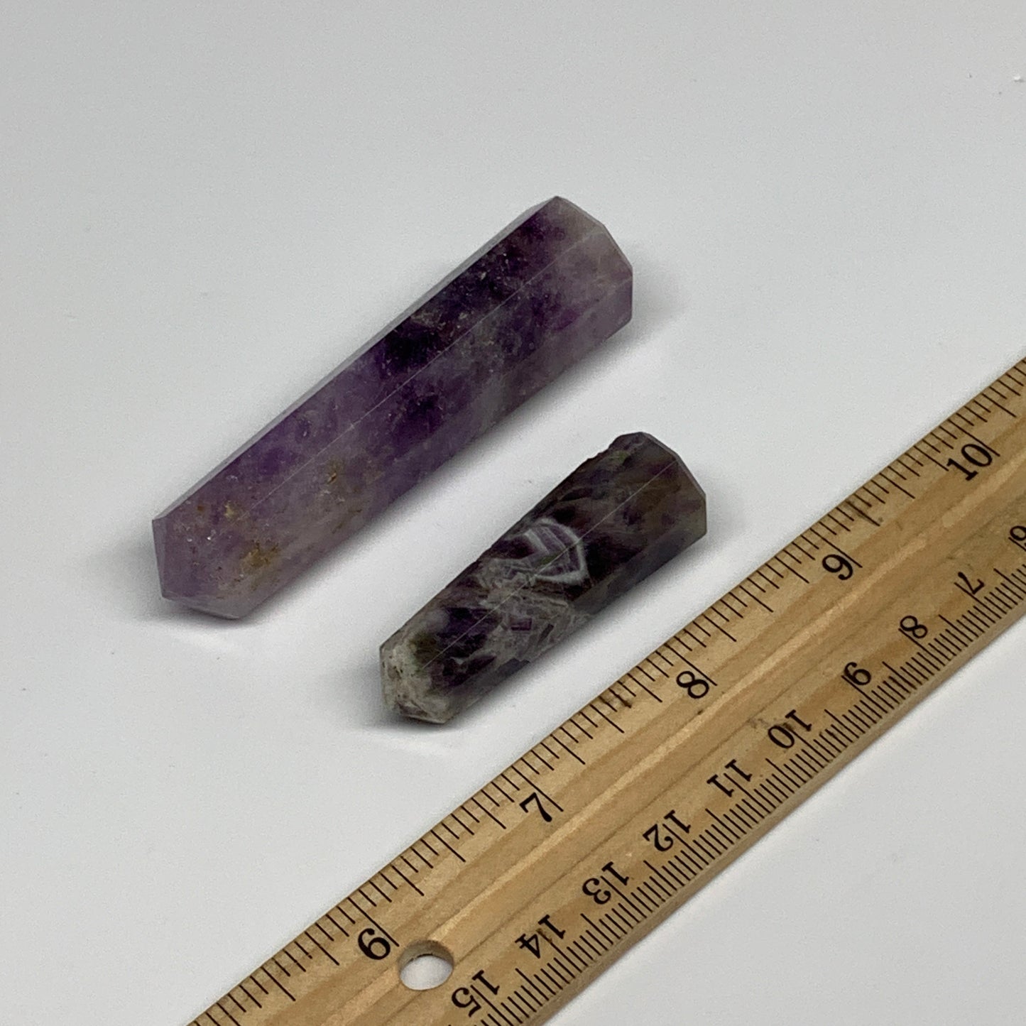 68.5g, 1.9"- 3", 2pcs, Natural Amethyst Tower Point Obelisk @Brazil, B31275