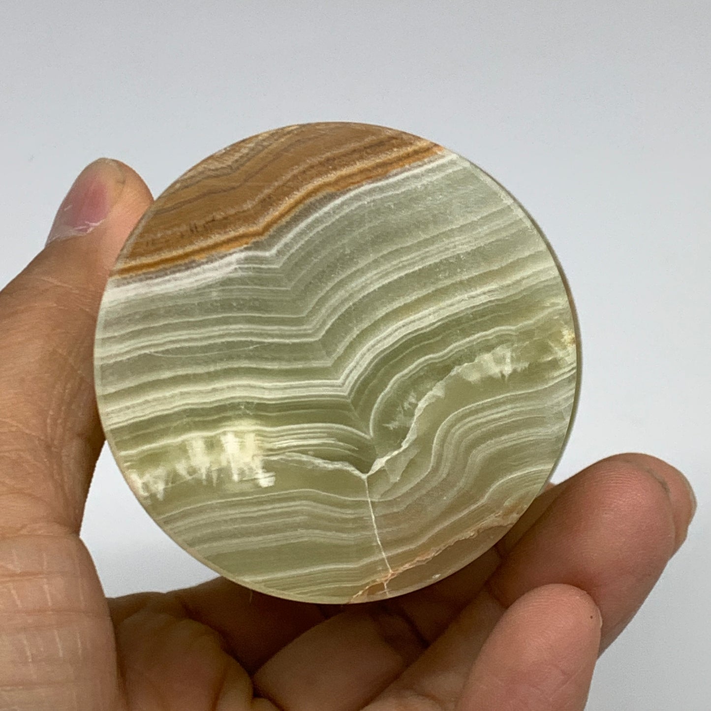 0.72 lbs,  2.3"x2.5", Natural Green Onyx Crystal Pestle and Mortar Handmade, B32