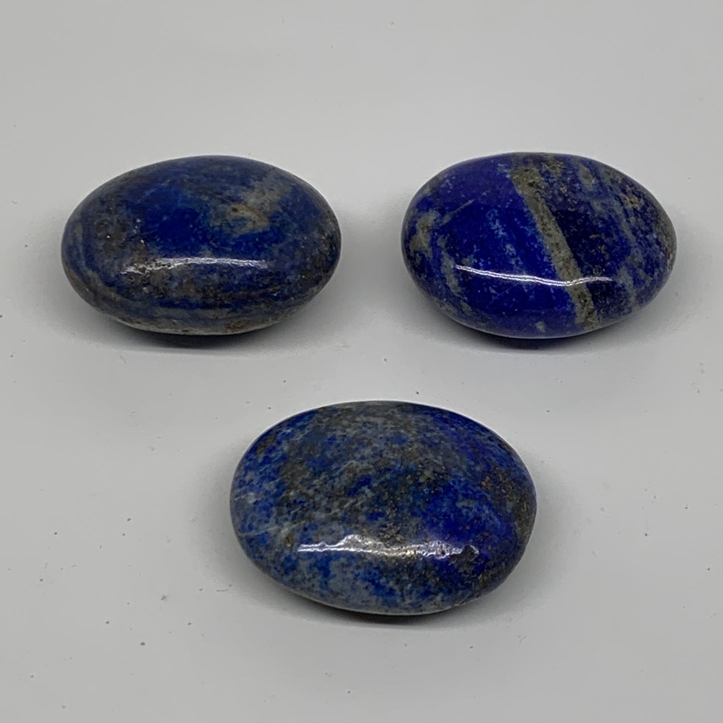 144.4g, 1.7"-1.7", 3pcs, Natural Lapis Lazuli Palm Stone @Afghanistan,B36762