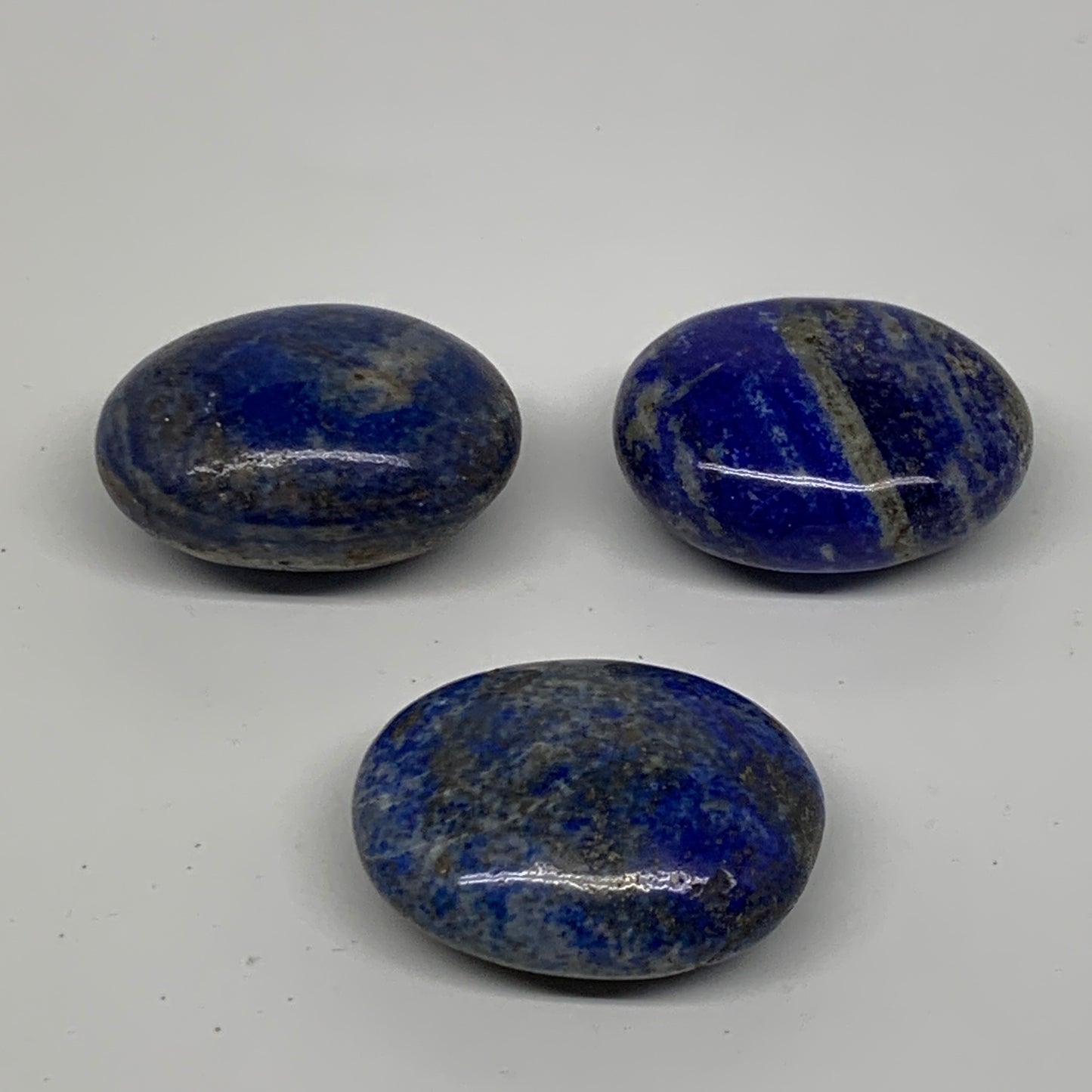 144.4g, 1.7"-1.7", 3pcs, Natural Lapis Lazuli Palm Stone @Afghanistan,B36762