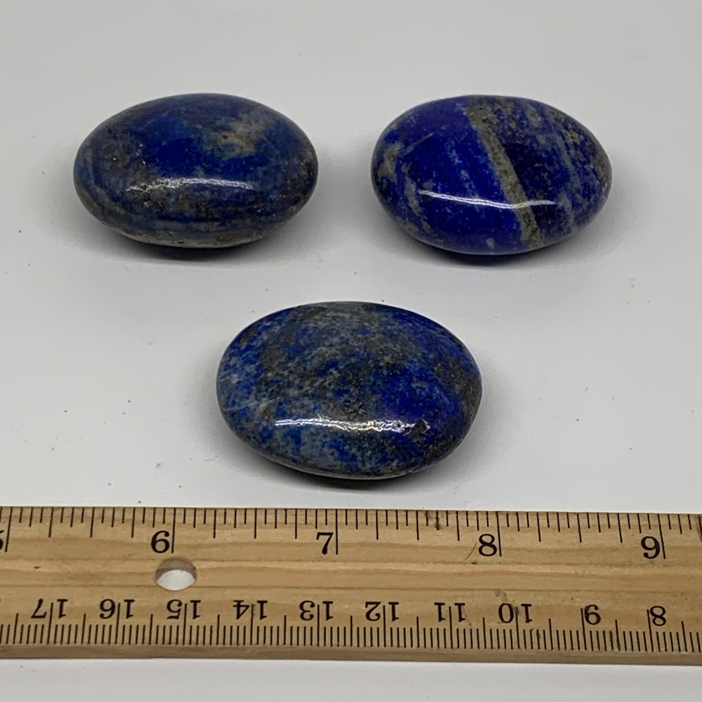 144.4g, 1.7"-1.7", 3pcs, Natural Lapis Lazuli Palm Stone @Afghanistan,B36762