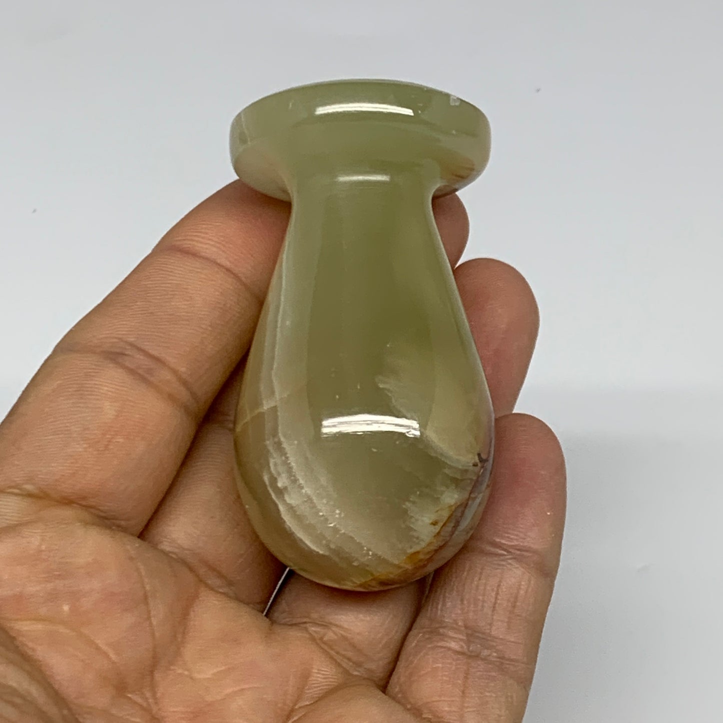0.72 lbs,  2.3"x2.5", Natural Green Onyx Crystal Pestle and Mortar Handmade, B32