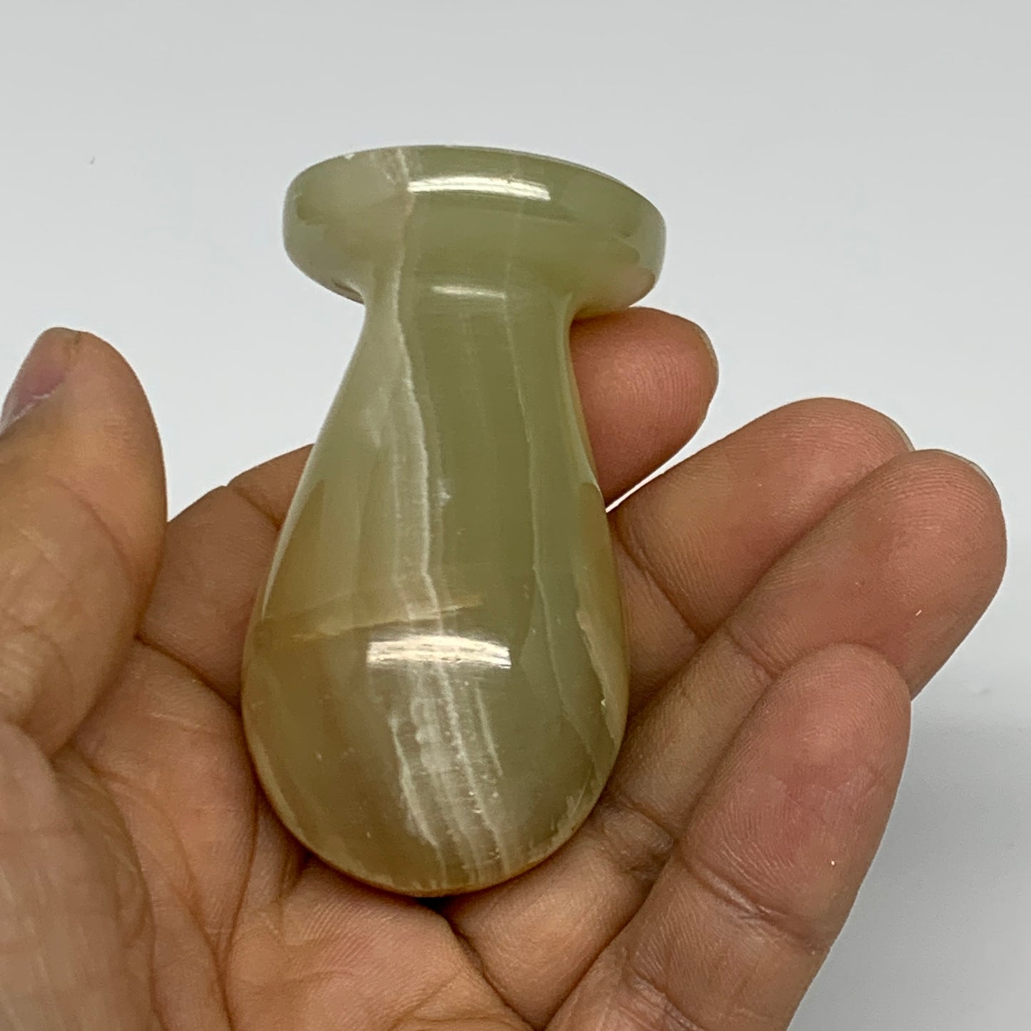 0.72 lbs,  2.3"x2.5", Natural Green Onyx Crystal Pestle and Mortar Handmade, B32