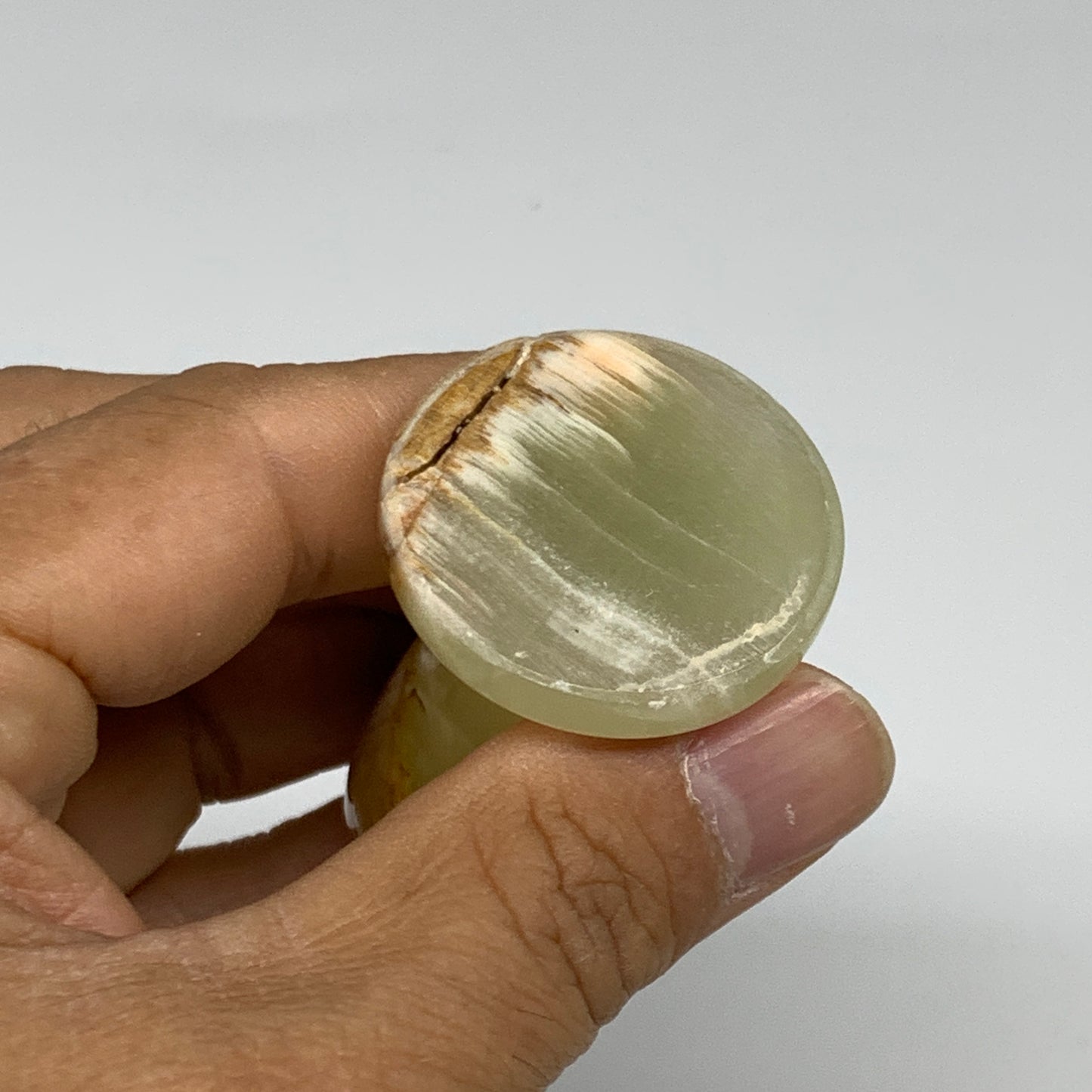 0.72 lbs,  2.3"x2.5", Natural Green Onyx Crystal Pestle and Mortar Handmade, B32