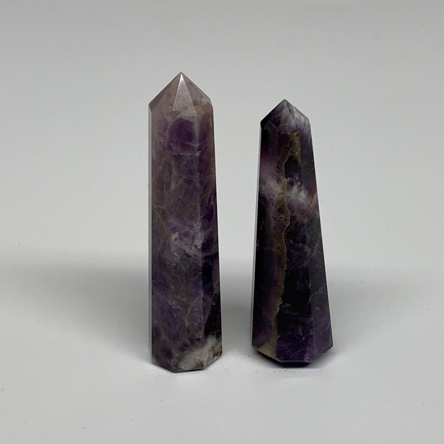 82.2g, 2.8"- 3.1", 2pcs, Natural Amethyst Tower Point Obelisk @Brazil, B31276