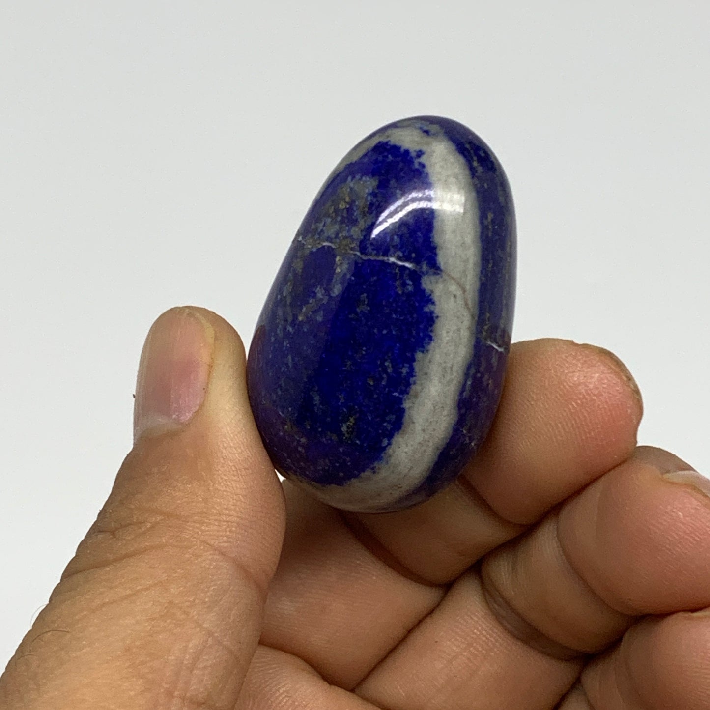 131g, 1.4"-1.8", 3pcs, Natural Lapis Lazuli Egg Polished @Afghanistan, B30436