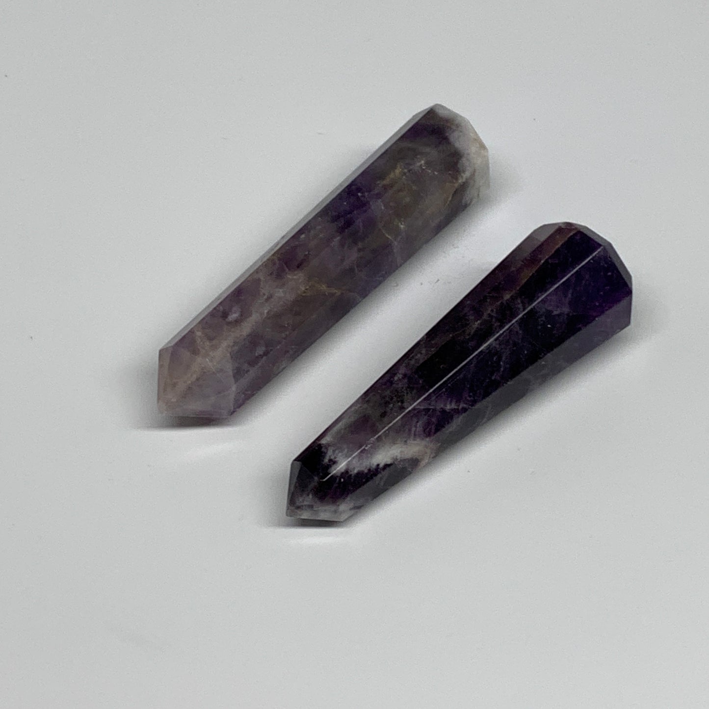 82.2g, 2.8"- 3.1", 2pcs, Natural Amethyst Tower Point Obelisk @Brazil, B31276