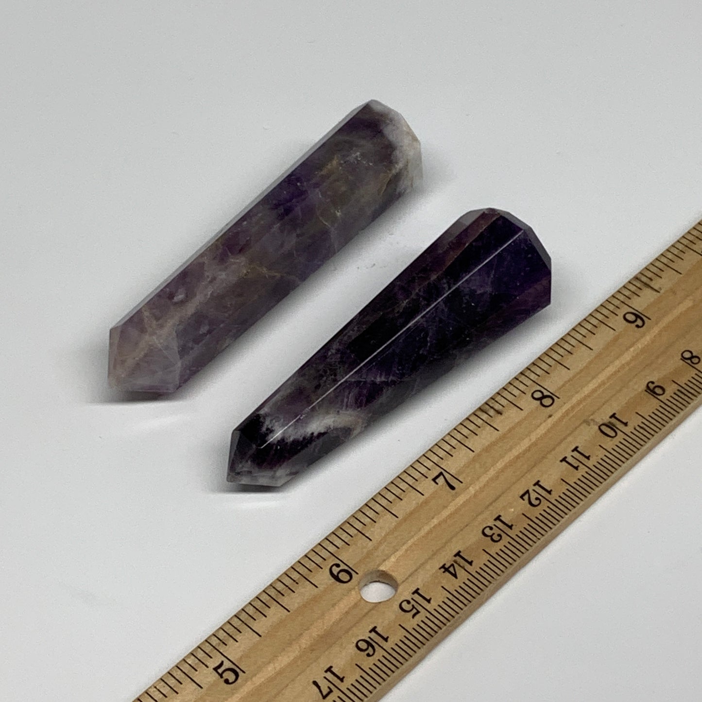 82.2g, 2.8"- 3.1", 2pcs, Natural Amethyst Tower Point Obelisk @Brazil, B31276