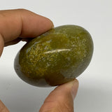 102g, 2.2"x2"x1.3", Green Opal Crystal PalmStone Polished Reiki, B28175