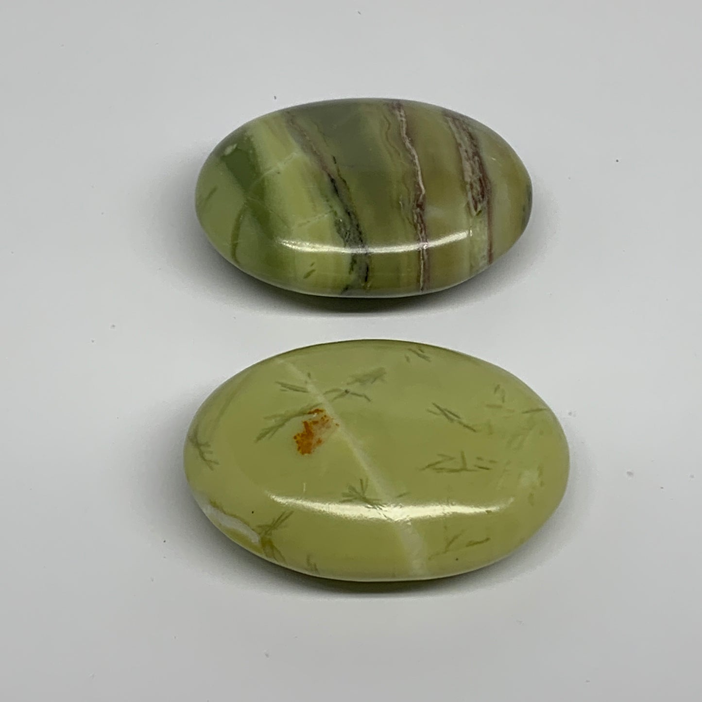 145.9g, 2.3"- 2.3", 2pcs, Natural Serpentine Palm-Stone Gemstone, B34621