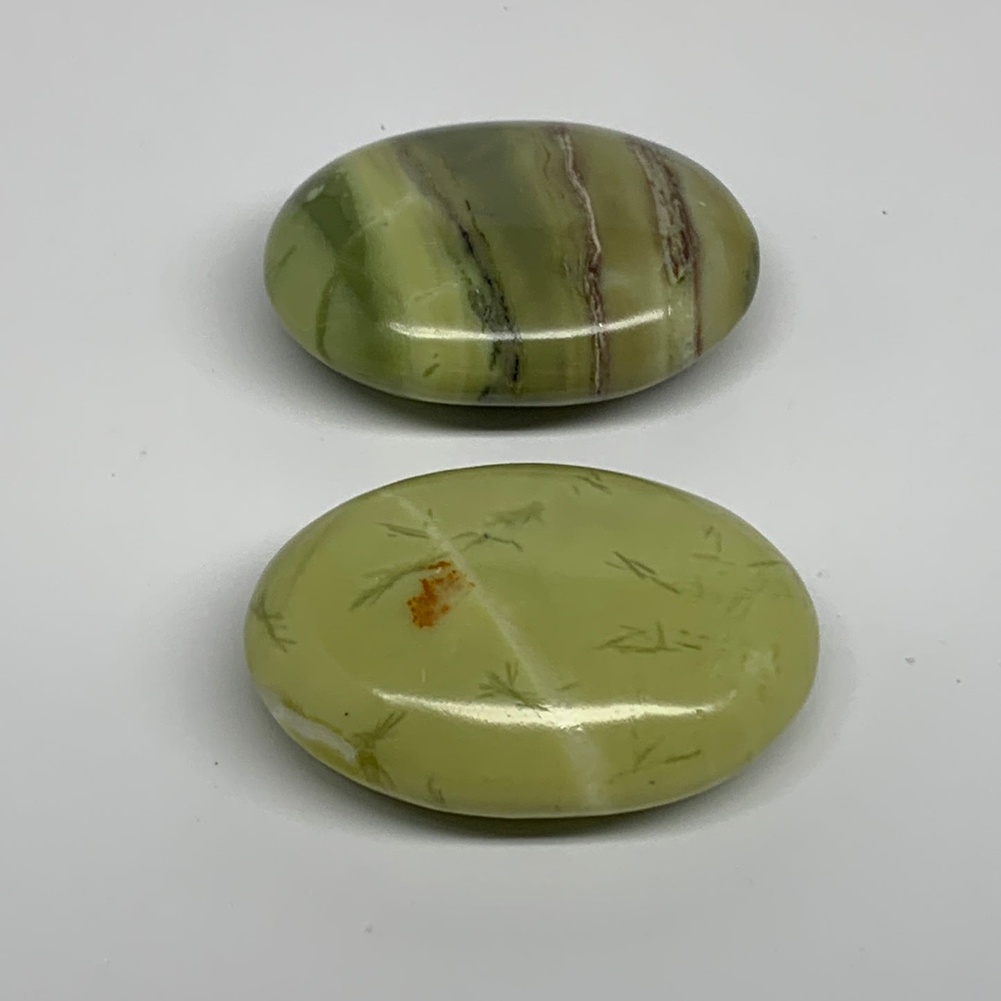 145.9g, 2.3"- 2.3", 2pcs, Natural Serpentine Palm-Stone Gemstone, B34621