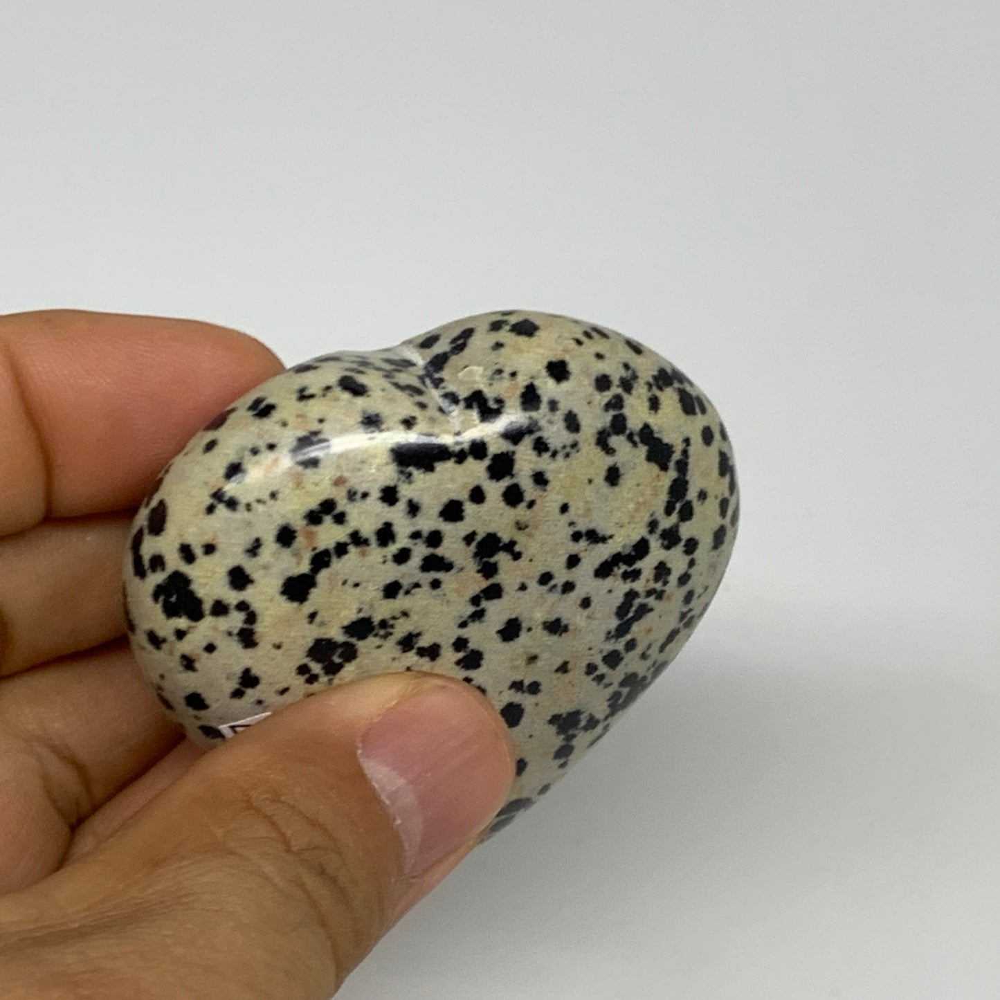 93.2g,2.1"x2.2"x0.9" Dalmatian Jasper Heart Polished Healing Home Decor, B29707