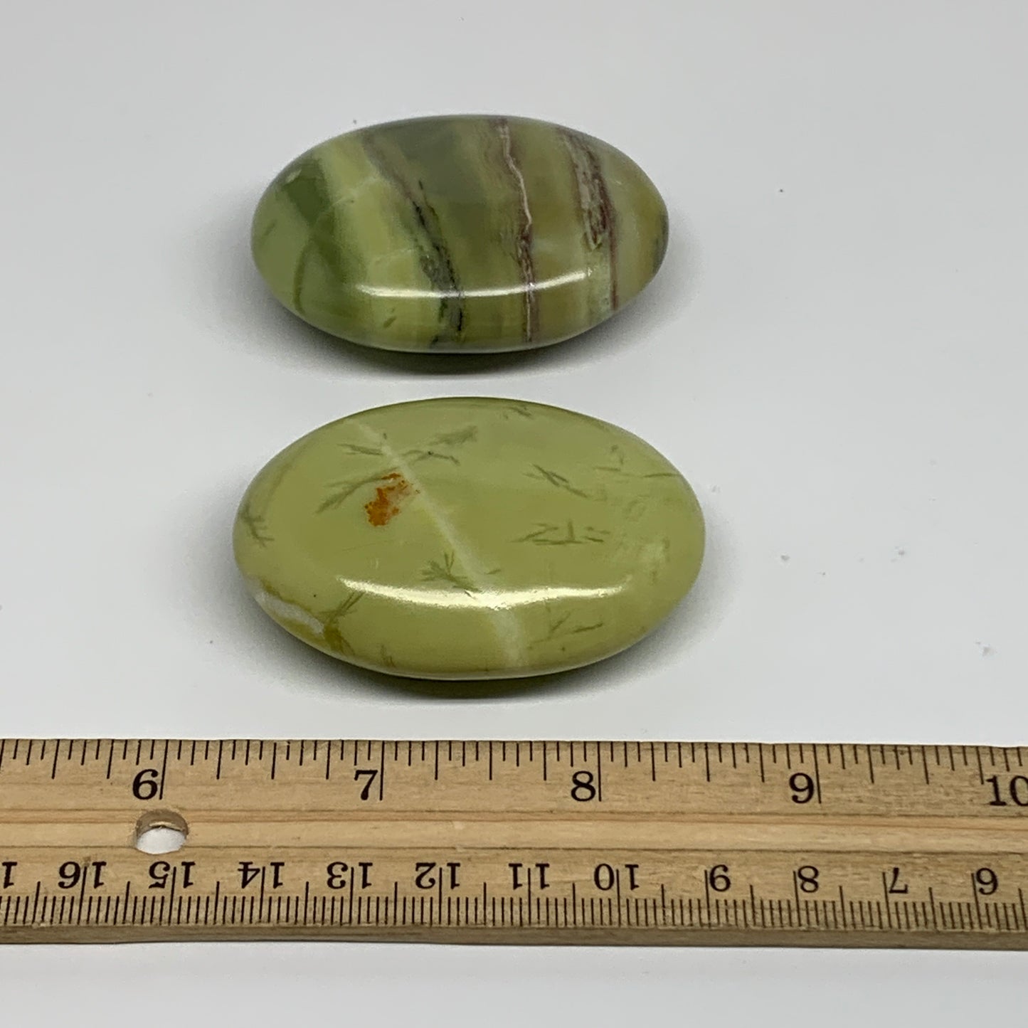 145.9g, 2.3"- 2.3", 2pcs, Natural Serpentine Palm-Stone Gemstone, B34621