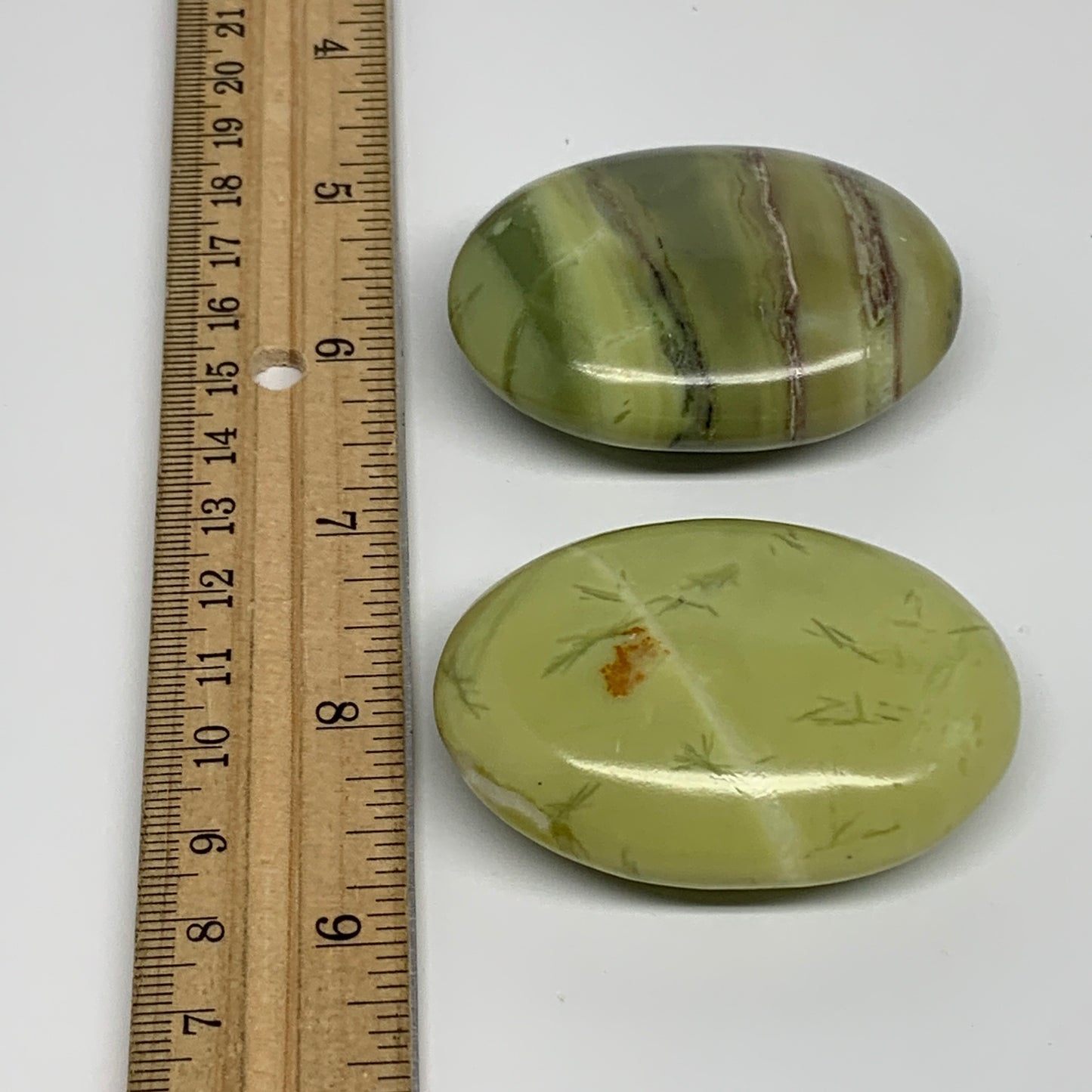 145.9g, 2.3"- 2.3", 2pcs, Natural Serpentine Palm-Stone Gemstone, B34621