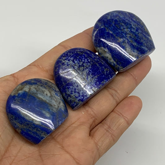 118.3g, 1.3"-1.5", 3pcs, Natural Lapis Lazuli Palm Stone @Afghanistan, B36764