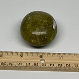 102g, 2.2"x2"x1.3", Green Opal Crystal PalmStone Polished Reiki, B28175