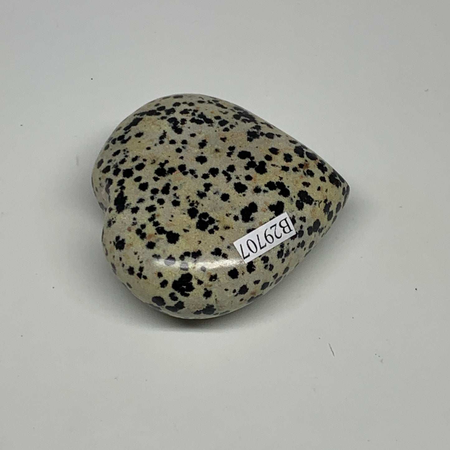 93.2g,2.1"x2.2"x0.9" Dalmatian Jasper Heart Polished Healing Home Decor, B29707