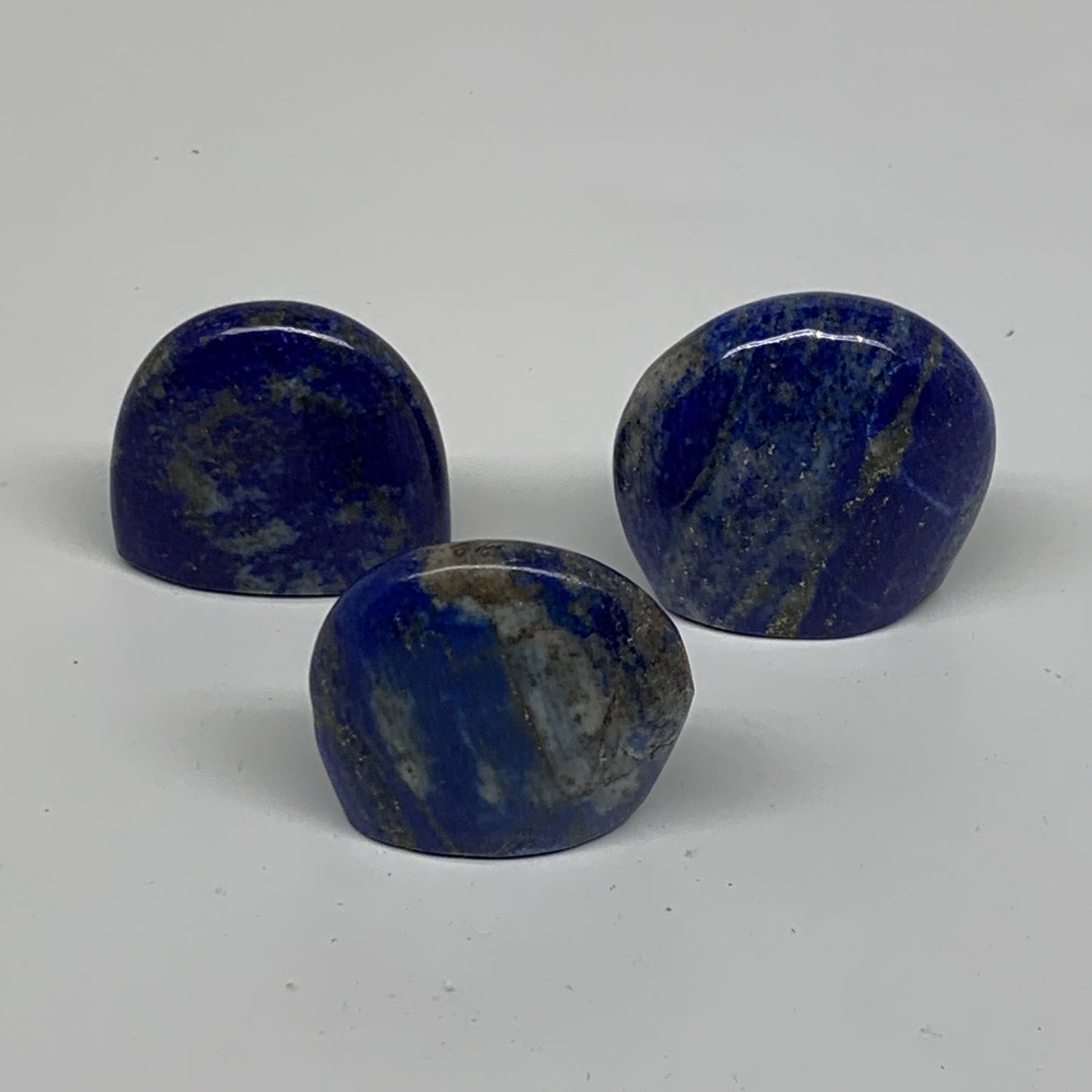 118.3g, 1.3"-1.5", 3pcs, Natural Lapis Lazuli Palm Stone @Afghanistan, B36764