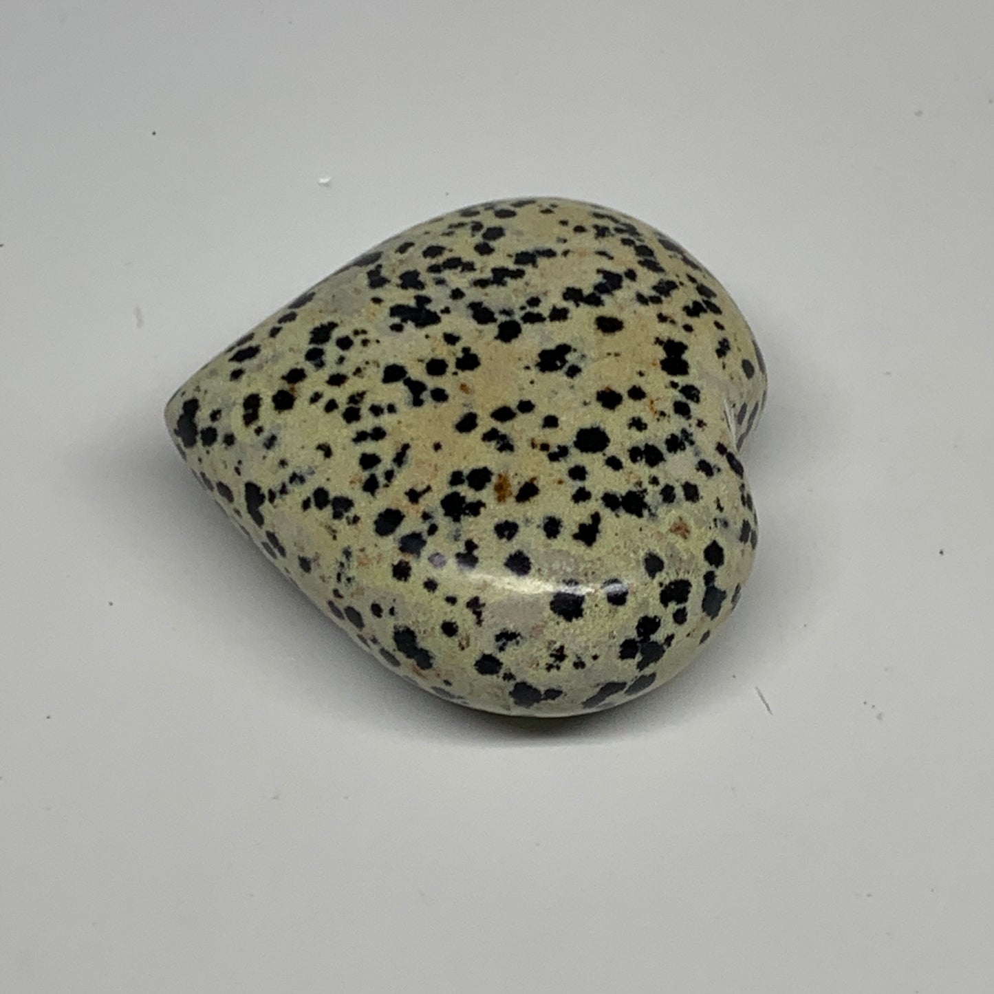93.2g,2.1"x2.2"x0.9" Dalmatian Jasper Heart Polished Healing Home Decor, B29707