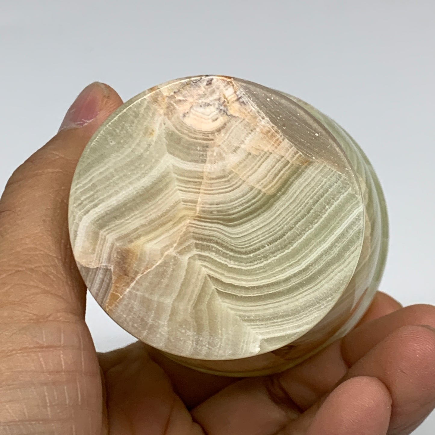 0.7 lbs,  2.2"x2.4", Natural Green Onyx Crystal Pestle and Mortar Handmade, B325