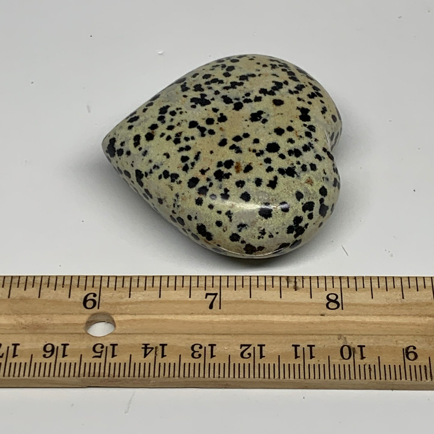 93.2g,2.1"x2.2"x0.9" Dalmatian Jasper Heart Polished Healing Home Decor, B29707