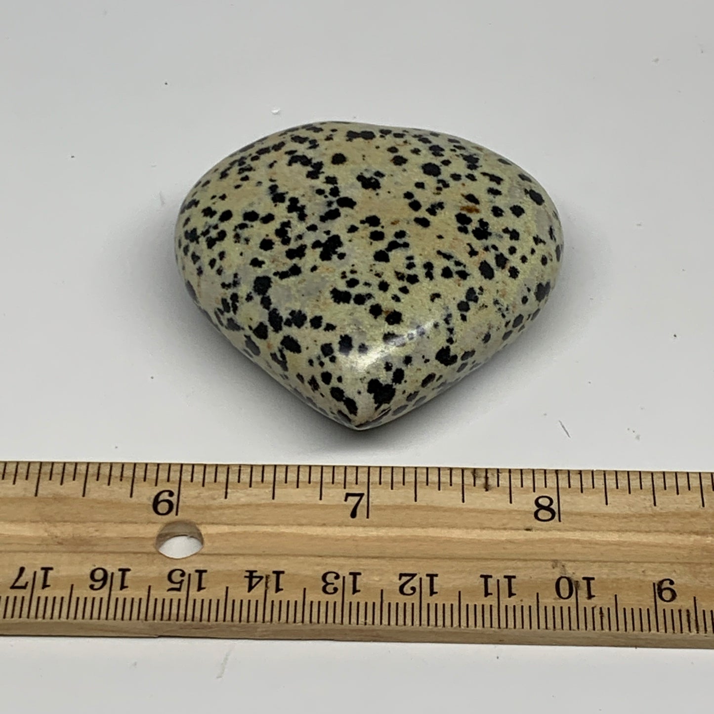 93.2g,2.1"x2.2"x0.9" Dalmatian Jasper Heart Polished Healing Home Decor, B29707