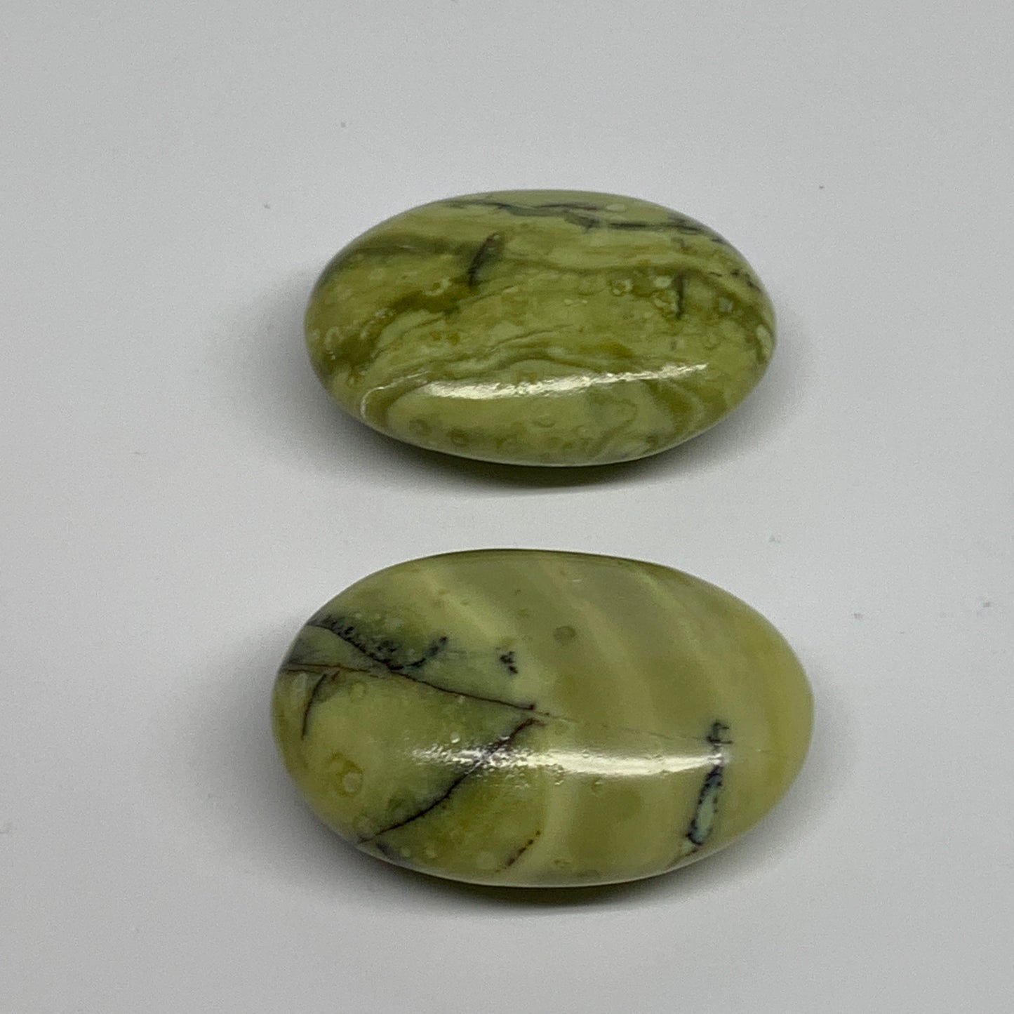 144.8g, 2.2"- 2.3", 2pcs, Natural Serpentine Palm-Stone Gemstone, B34622