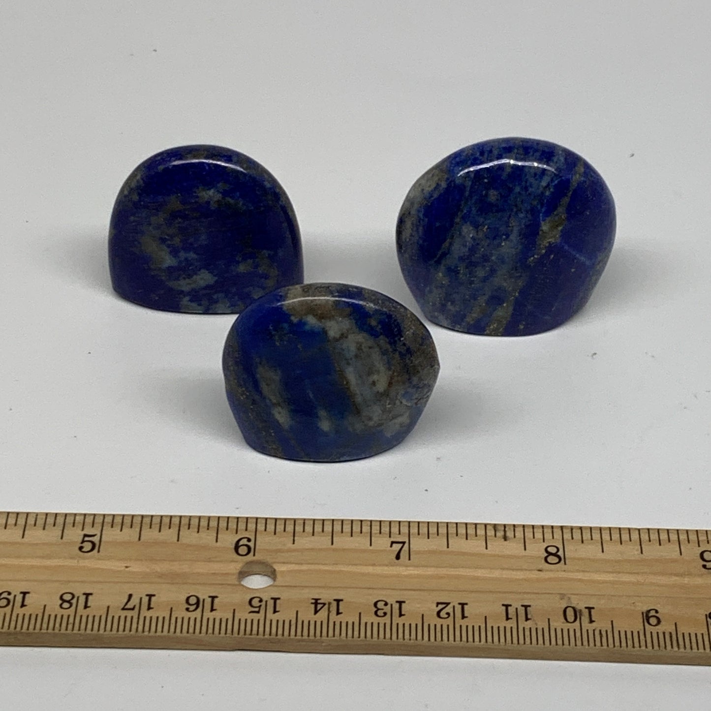 118.3g, 1.3"-1.5", 3pcs, Natural Lapis Lazuli Palm Stone @Afghanistan, B36764