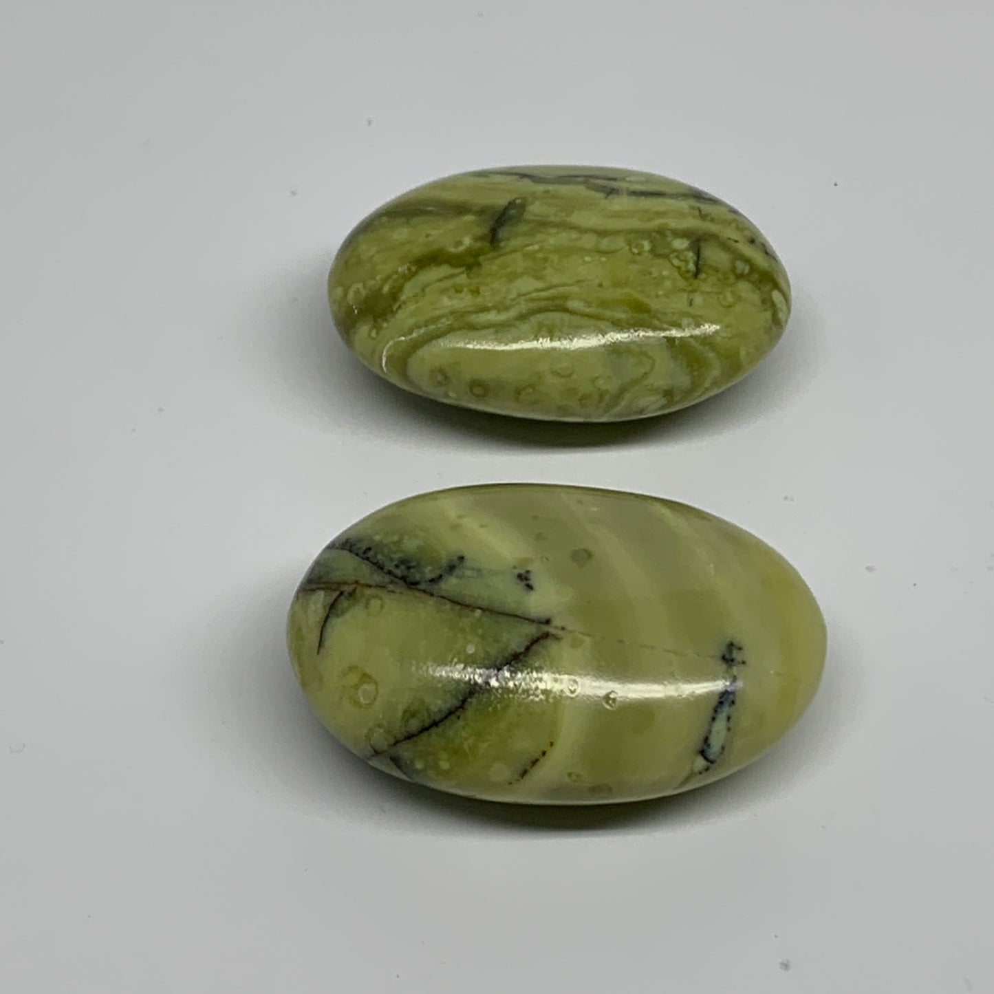 144.8g, 2.2"- 2.3", 2pcs, Natural Serpentine Palm-Stone Gemstone, B34622