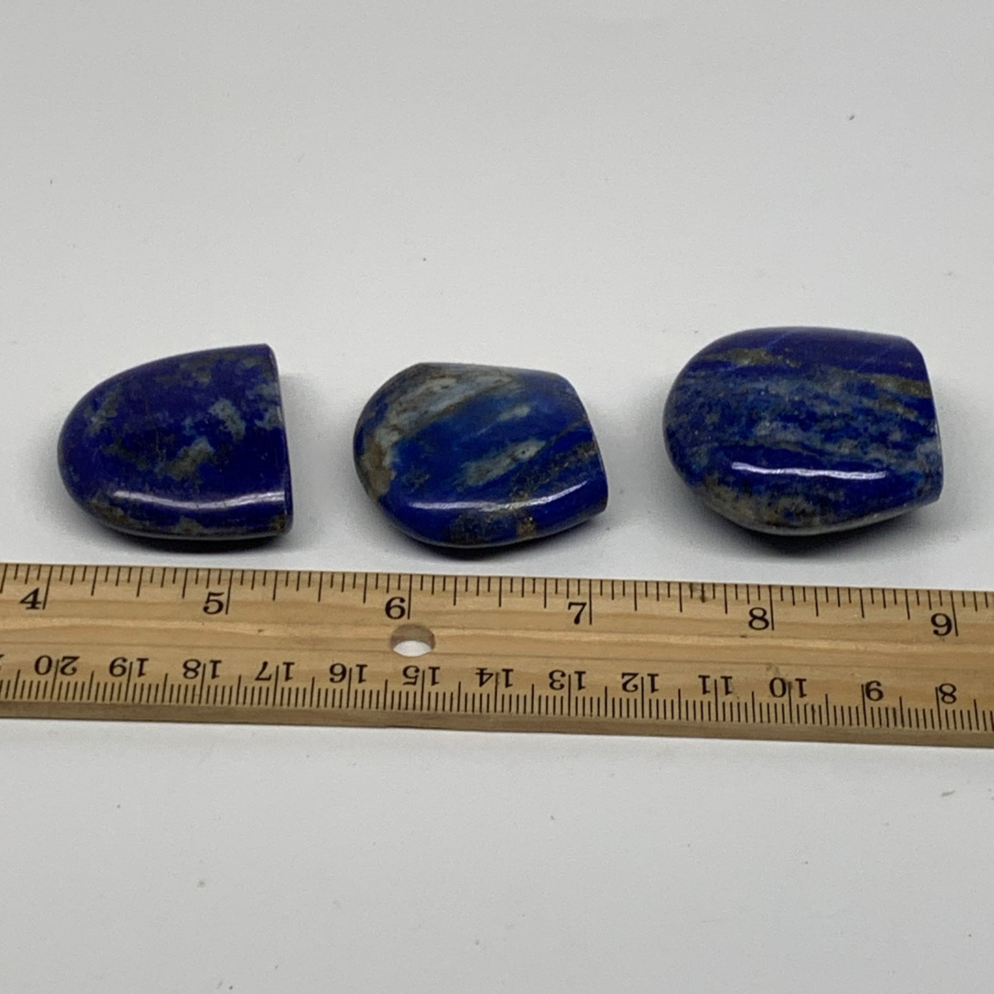 118.3g, 1.3"-1.5", 3pcs, Natural Lapis Lazuli Palm Stone @Afghanistan, B36764