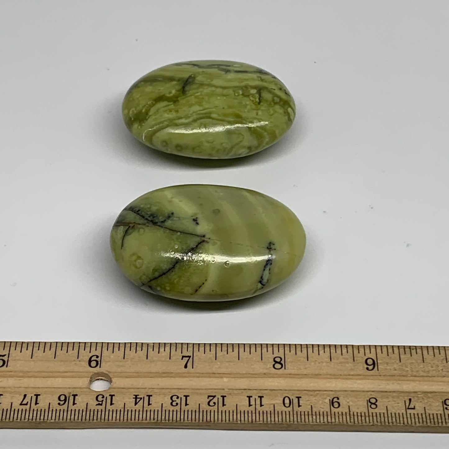 144.8g, 2.2"- 2.3", 2pcs, Natural Serpentine Palm-Stone Gemstone, B34622