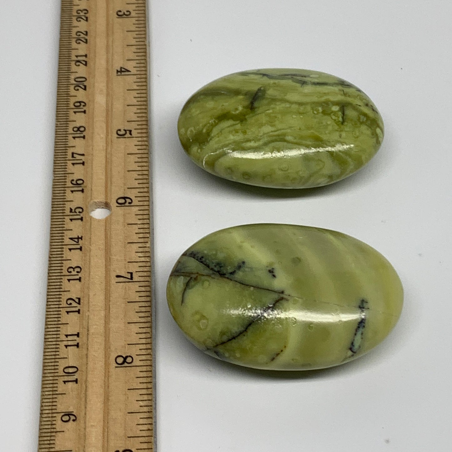 144.8g, 2.2"- 2.3", 2pcs, Natural Serpentine Palm-Stone Gemstone, B34622