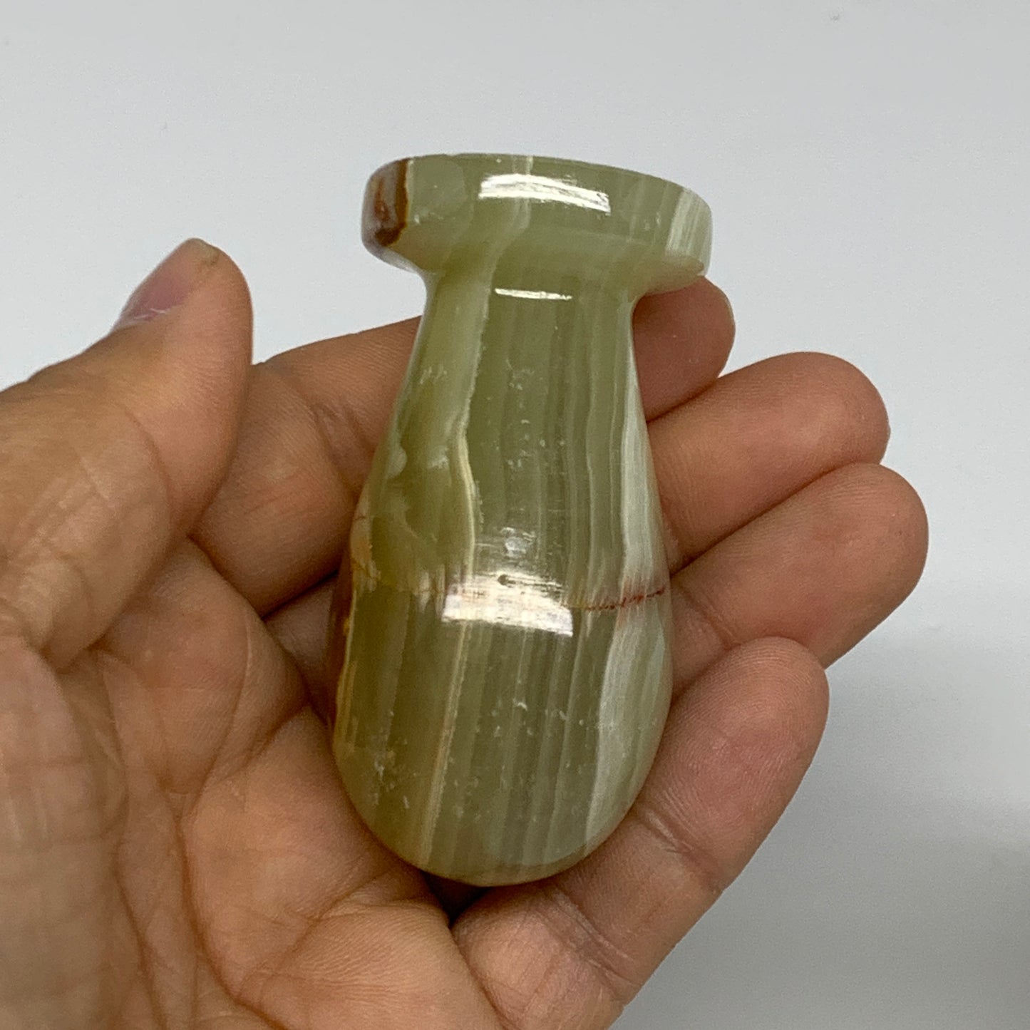 0.7 lbs,  2.2"x2.4", Natural Green Onyx Crystal Pestle and Mortar Handmade, B325