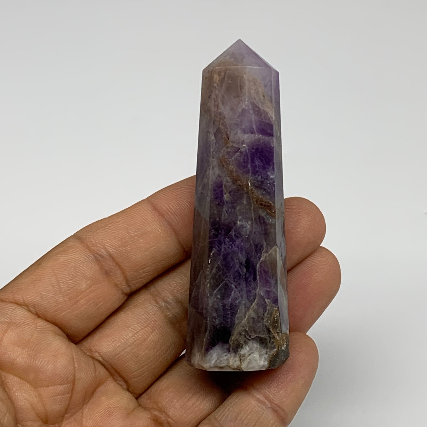 57.5g, 3"x0.8"x0.9", Natural Amethyst Tower Point Obelisk @Brazil, B31278