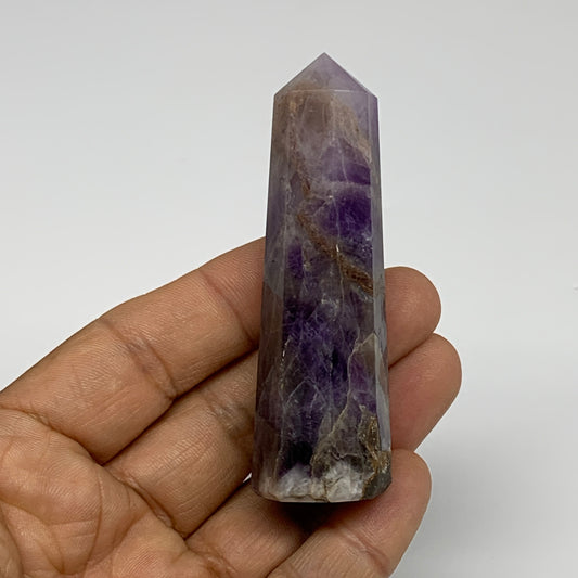 57.5g, 3"x0.8"x0.9", Natural Amethyst Tower Point Obelisk @Brazil, B31278