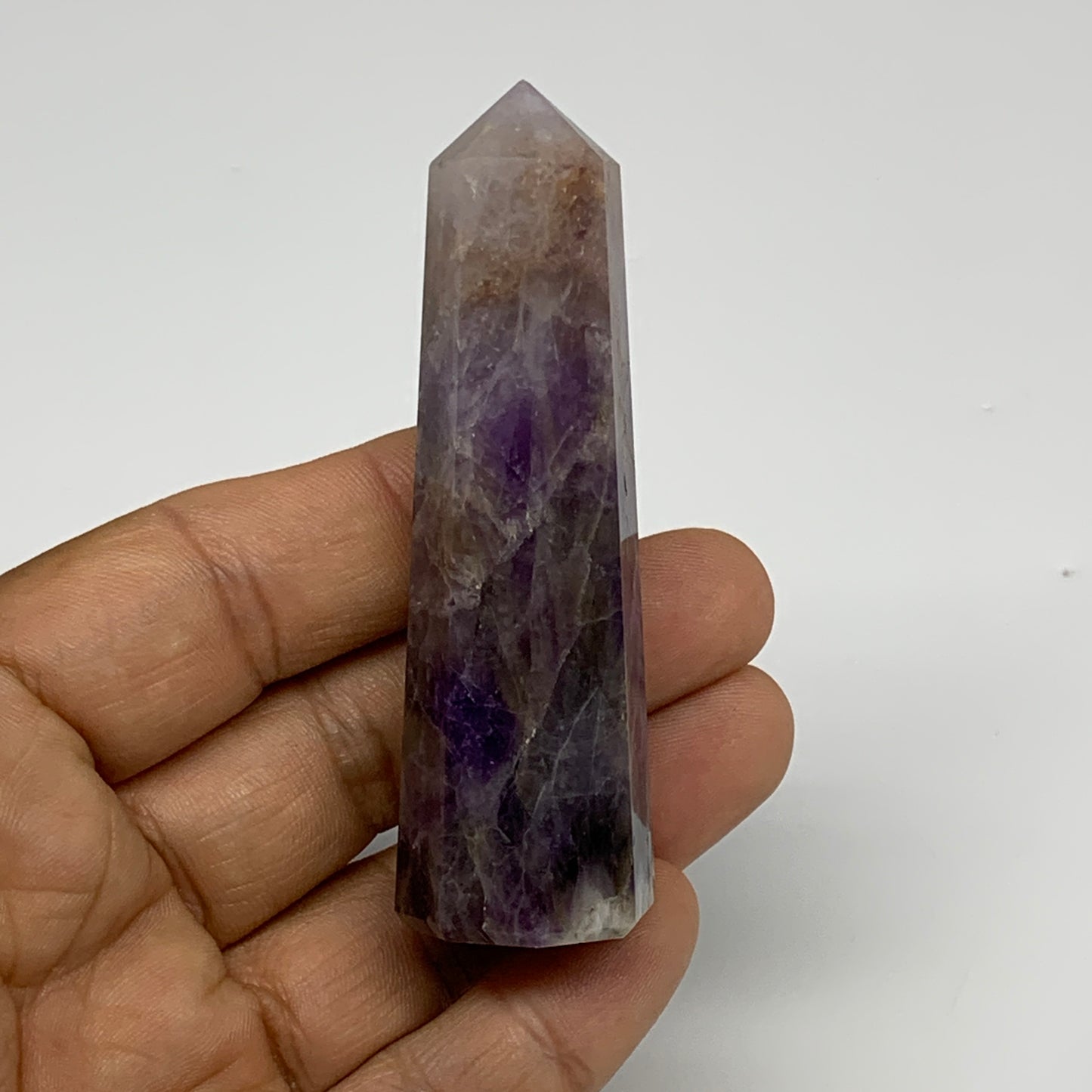 57.5g, 3"x0.8"x0.9", Natural Amethyst Tower Point Obelisk @Brazil, B31278