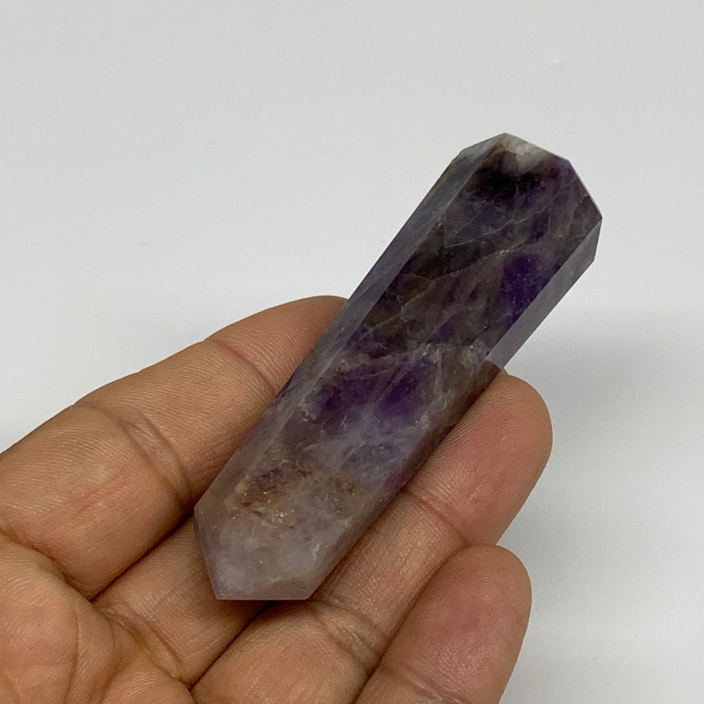 57.5g, 3"x0.8"x0.9", Natural Amethyst Tower Point Obelisk @Brazil, B31278