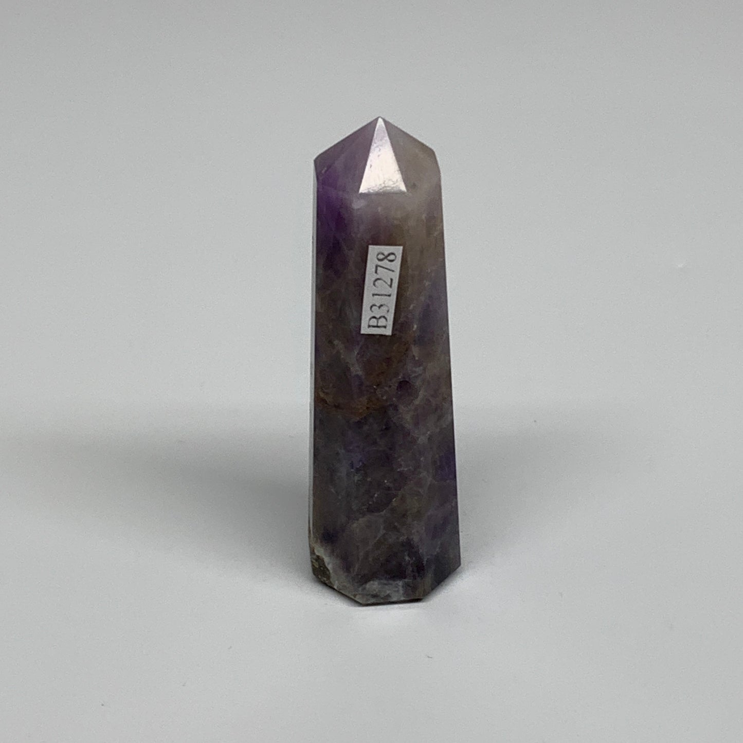 57.5g, 3"x0.8"x0.9", Natural Amethyst Tower Point Obelisk @Brazil, B31278