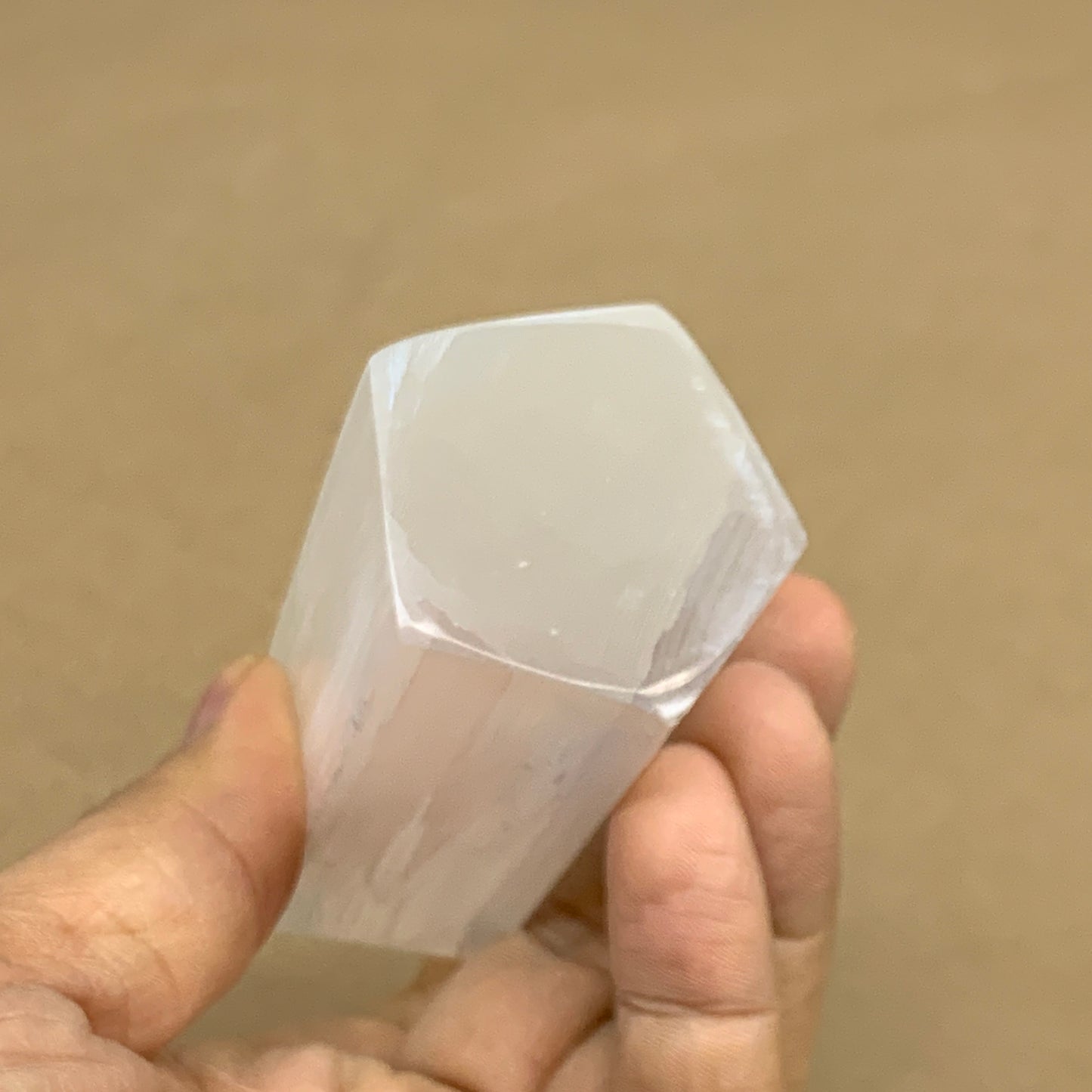 183g, 3.7"x1.6", Selenite (Satin Spar) Crystal Tower Point Powerful, B36006